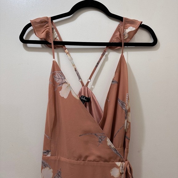 Lulus Floral Sleeveless Wrap Maxi Dress Size M Boho Romantic Sundress Wedding - Picture 6 of 13